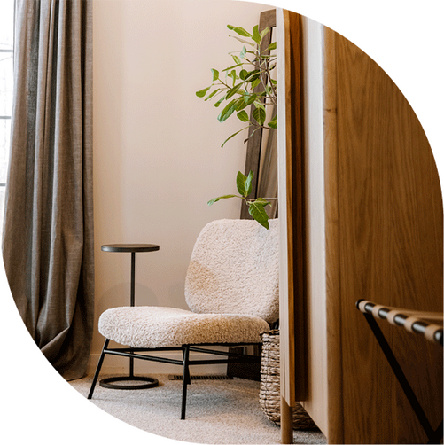 Potent Sapiens by Design uses wellness interior design for mindful interiors, creating calm spaces that nurture & enhance focus & well-being.